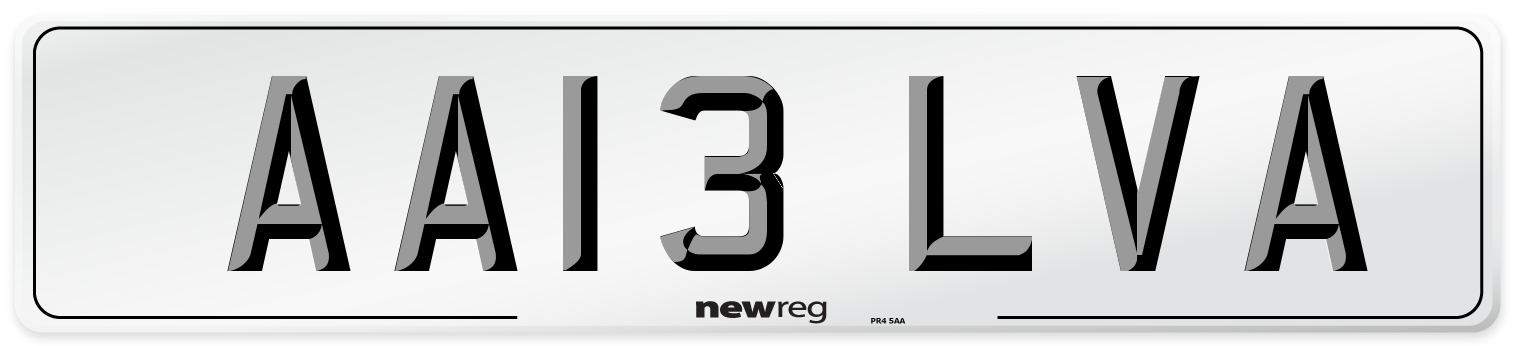 AA13 LVA Number Plate from New Reg